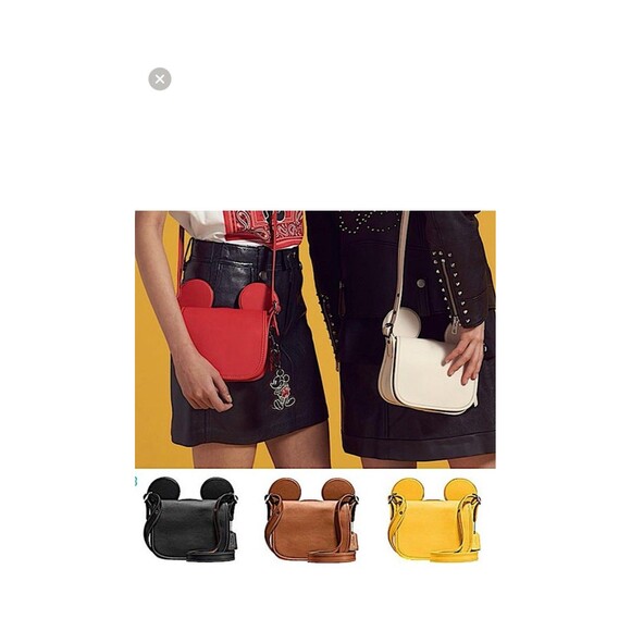 COACH x DISNEY MICKEY MOUSE Ears crossbody Leather Bag Red limited edition - Picture 6 of 9